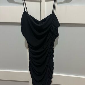 Windsor Black Ruched Bodycon Mini Dress